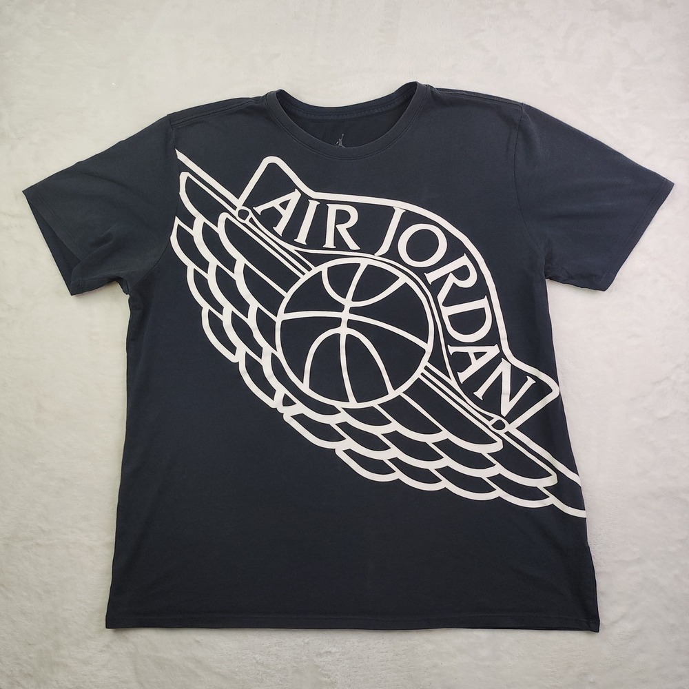 Nike Air Jordan Wings Graphic T Shirt Mens XL Black Jumpman Wingspan Dri-Fit